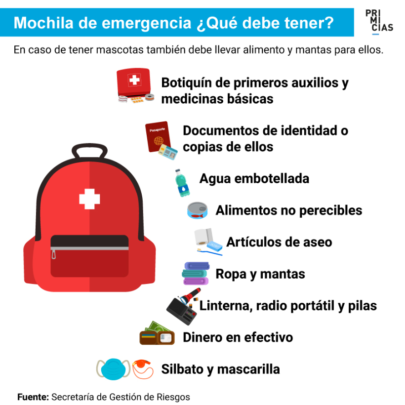 Mochila de emergencia ante desastres sale