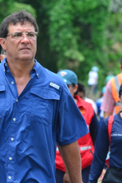 El prefecto del Guayas, Carlos Luis Morales, durante una visita al territorio el pasado 8 de abril. 