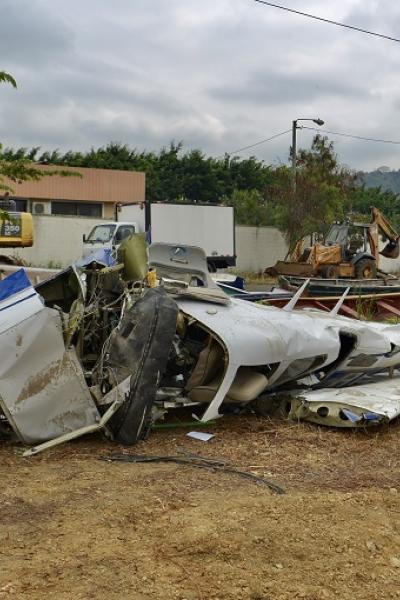 La avioneta accidentada que usó Salcedo para fugarse 
permanece en la bodega de la Policía, desde el 9 de julio de 2020.