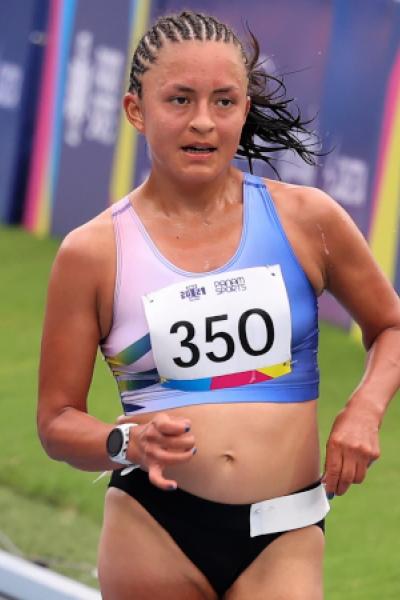 Glenda Morejón, durante los Juegos Panamericanos Junior de Cali.