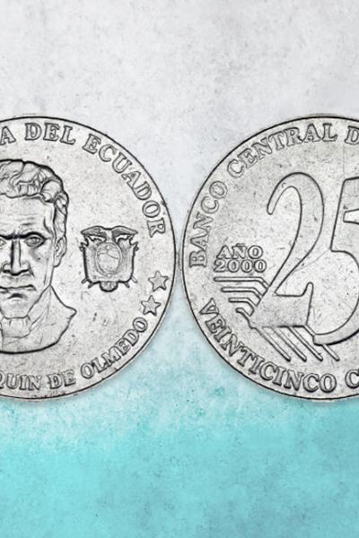 moneda 25 centavos Olnmedo