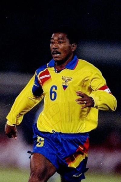 Luis Capurro, durante un partido con la Selección ecuatoriana de fútbol.