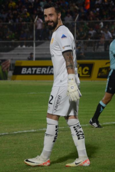 Hernán Galíndez en el partido entre Orense y Aucas, 3 de diciembre de 2023.