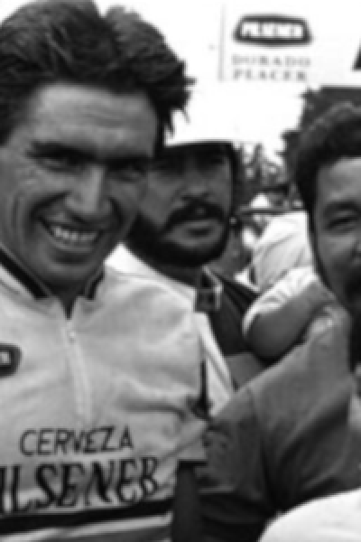 El ciclista ecuatoriano Juan Carlos Rosero tras una competencia.