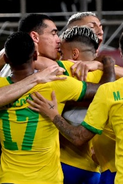 Jugadores de la selección de Brasil en Tokio 2021.