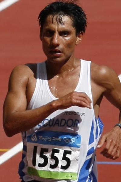 El ecuatoriano Jefferson Pérez, durante la prueba de los 20 kilómetros marcha en los Juegos Olímpicos de Pekín, el 16 de agosto de 2008.