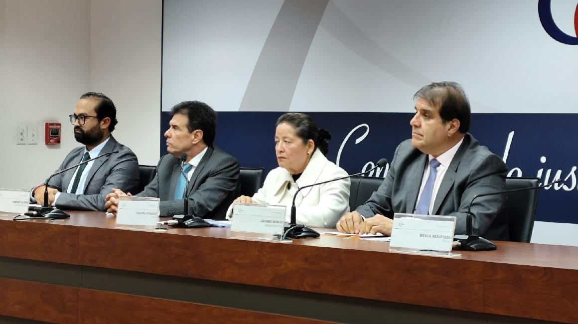 Las autoridades de la Judicatura en rueda de prensa el 6 de mayo de 2024.