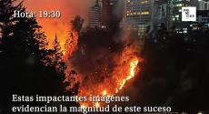 El norte de Quito enfrenta un incendio forestal de grandes proporciones este martes, 24 de septiembre de 2024. Según el alcalde de la ciudad, Pabel Muñoz, las llamas se originaron, pasado el mediodía, en una quebrada, a la altura de la intersección de las avenidas Simón Bolívar y Los Conquistadores, en la bajada a Cumbayá.