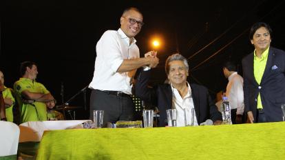 Jorge Glas y Lenín Moreno, el binomio de Alianza PAIS, el 9 de abril de 2017, días después de la primera vuelta electoral.