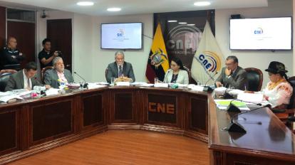 El Pleno del Consejo Nacional Electoral, en sesión del 12 de marzo de 2020, para la aprobación del calendario electoral.