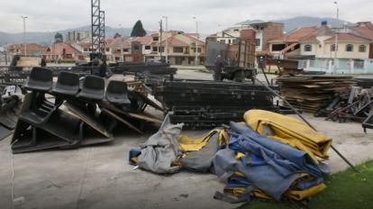 Circo Social de Cuenca, desmontado tras seis años de abandono. Marzo de 2019.