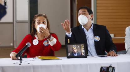 Pierina Correa y Andrés Arauz en Quito, el 1 de septiembre de 2020.