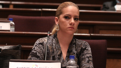 Gabriela Pazmiño cuando era asambleísta el 7 de julio de 2010.