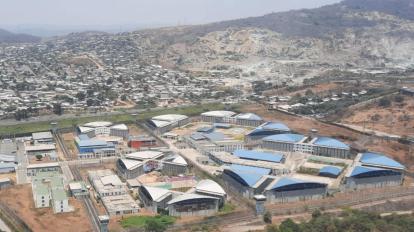 Imagen aérea de la Penitenciaría del Litoral, tomada durante un sobrevuelo de las Fuerzas Armadas, el 30 de septiembre de 2021.