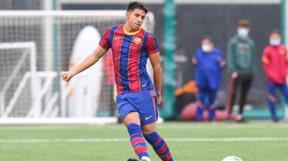 El jugador del FC Barcelona, Diego Almeida, durante un encuentro.