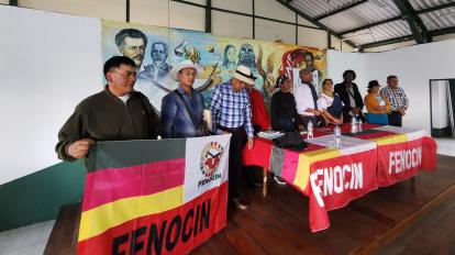 Integrantes del Consejo Ejecutivo de la Fenocin, en una reunión en Quito el 25 de febrero de 2023.