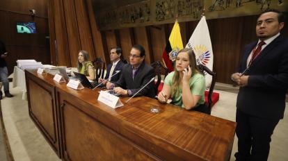 La Comisión de Fiscalización, en la última sesión sobre el juicio político contra el presidente Guillermo Lasso, este 6 de mayo de 2023.