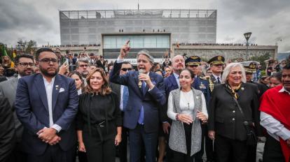 El presidente Guillermo Lasso y el vicepresidente Alfredo Borrero el 17 de mayo de 2023.