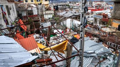 Viviendas afectadas por el huracán Otis, en el balneario de Acapulco, en el estado de Guerrero (México), el 26 de octubre de 2023.