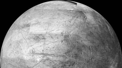 Imagen construida de la luna Europa de Júpiter.