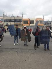 Fotos difundidas en redes sociales sobre la preparación para las manifestaciones de octubre de 2019 en Ecuador.