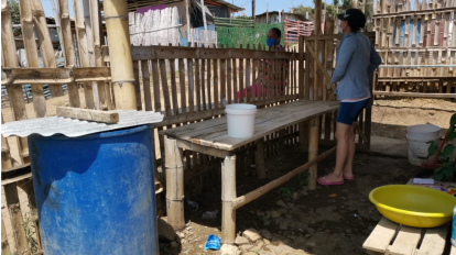 En Cañaveral el agua se almacena en tanques que están afueras de las casas.