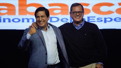 Andrés Arauz y Carlos Rabascall en Quito, el 7 de febrero de 2021. 