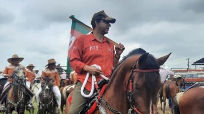 El expresidente Lucio Gutiérrez, durante un recorrido este 23 de julio de 2023.