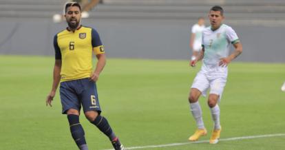 Cristhian Noboa, durante el partido ante Bolivia, el 29 de marzo de 2021, en el estadio Banco Guayaquil.