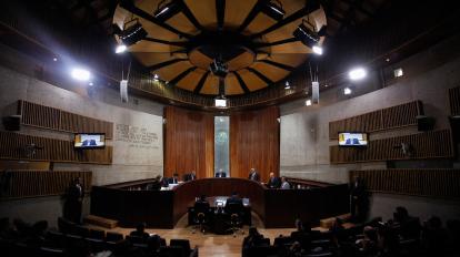 Sesión pública del Tribunal Electoral Federal de México, en agosto de 2012.