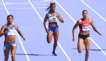 Anahí Suárez, durante la primera ronda de los 200 metros en los Juegos Olímpicos de París, el 4 de agosto de 2024.