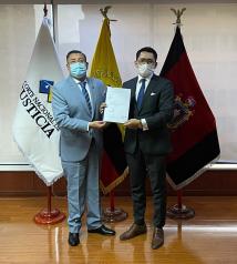 Iván Saquicela, junto a Michael Hernández, exponen el doctorado honoris causa recibido en México.