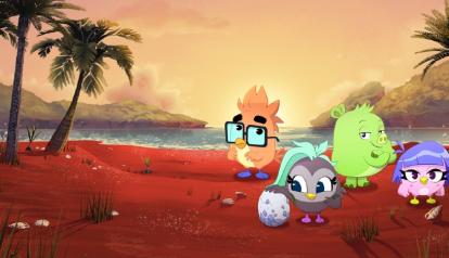 Escena de 'Angry Birds: la isla misteriosa'.