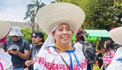 Inés Díaz, en una fiesta popular en Natabuela, el 25 de junio de 2024.