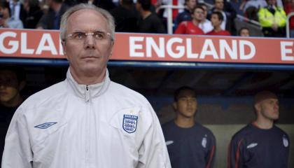 Sven Goran Eriksson, como DT de la selección inglesa durante un partido en Gran Bretaña en 2006.