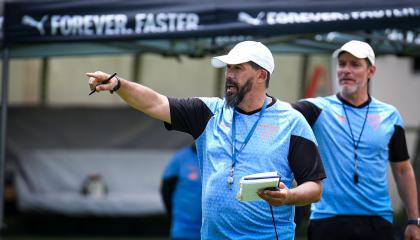 Pablo 'Vitamina' Sánchez, durante un entrenamiento de Liga de Quito, el 13 de septiembre de 2024.