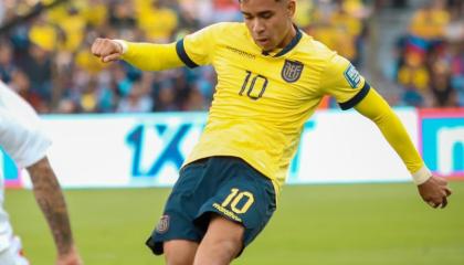 Kendry Paéz, durante el partido de Ecuador ante Perú, el 10 de septiembre de 2024.