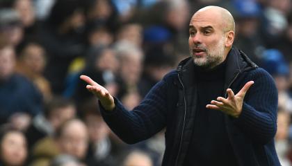 Pep Guardiola, DT del Manchester City, en el partido de este jueves 26 de diciembre de 2024 ante el Everton.