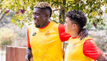 Los jugadores de Aucas durante un entrenamiento en el complejo de Puembo, el 17 de enero de 2024.