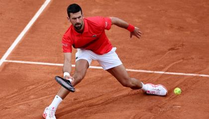 Novak Djokovic, durante un partido de Roland Garros, el 29 de mayo de 2025.