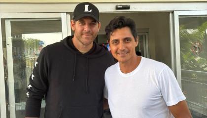 Nicolás Lapentti y Juan Martín del Potro en el aeropuerto José Joaquín de Olmedo de Guayaquil, el 17 de julio de 2025.