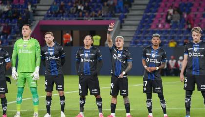 Jugadores de Independiente del Valle, durante el partido ante Deportes Tolima por Copa Libertadores, el 25 de agosto de 2026.
