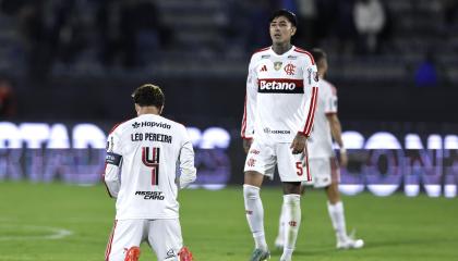 Jugadores de Flamengo, durante un partido por Copa Libertadores, el 10 de septiembre de 2026.