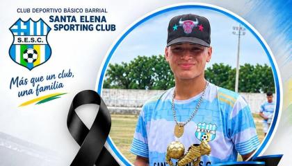 Nota de pesar del Club Deportivo Básico Barrial Santa Elena Sporting Club Cse tras la muerte de Jeremy Ormaza.