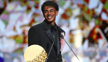 Lamine Yamal, durante la ceremonia de entrega del Balón de Oro, el martes 27 de octubre de 2026.