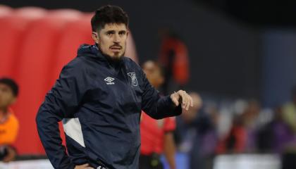Diego Martínez, durante el partido de Universidad Católica ante Liga de Quito por la Copa Ecuador, el 29 de octubre de 2026.