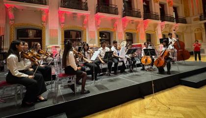Fotografía de archivo de una presentación de la Orquesta Luis Humberto Salgado.