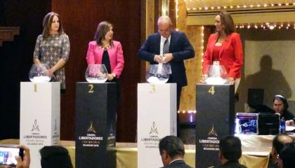 Sorteo de grupos de la Copa Libertadores femenina 2019 en Quito. 