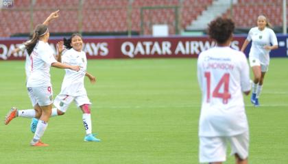 Giannina Lattanzio convirtió el 1-0 a favor de Deportivo Cuenca.