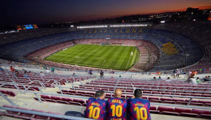 Vista panorámica del estadio Camp Nou, en Barcelona, España, en octubre de 2019.